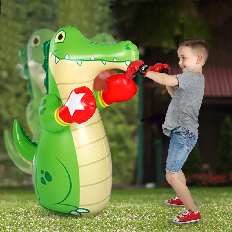 HOLYFUN 47" Kids Punching Bag, Inflatable Boxing Bag, Bounce Back Toy for Boys and Girls Ages 3+, Indoor and Outdoor Play - Image 3